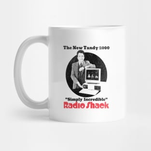 The Tandy 2000 Bill Bixby Radio Shack Vintage distressed AD Design Mug